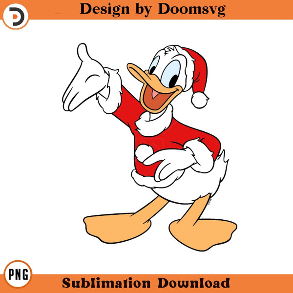 SH1722-Donald Duck Santa Cartoon Clipart Download, PNG Download Cartoon Clipart Download, PNG Download.jpg