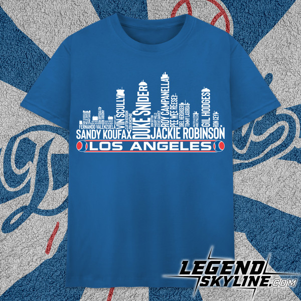 Los Angeles Baseball Team All Time Legends, Los Angeles City Skyline shirt.jpg