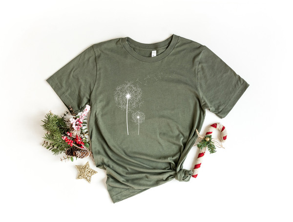 Wildflower Shirt, Dandelion Shirt Women, Flowers in Nature Tee, Blossoms Shirt, Inspirational Shirt, Flower in Natural T-shirt, Gift for her.jpg