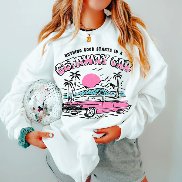 Getaway Car Crewneck Taylor Reputation Era Shirt Aesthetic Clothes Swiftie Sweatshirt Groovy Disco Sweater The Eras Tour 2023 New TS Merch.jpg