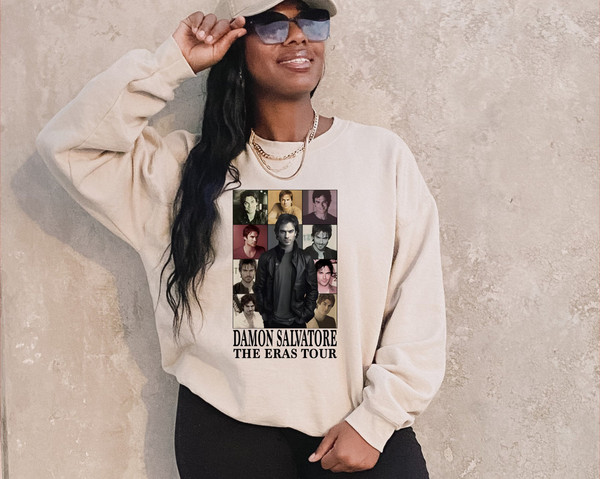 Damon Salvatore The Eras Tour Sweatshirt, Vampire Diaries Sweatshirt, Eras Tour T-shirt, Gift For Women And Man, Team Salvatore Sweatshirt.jpg