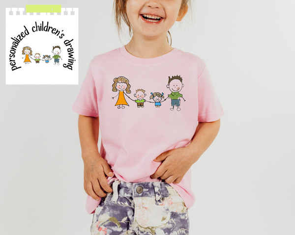 Personalized Drawing Shirt, Custom Children's Art, Father's Day Tee, Unique Gift Shirt, Customized Family Top,Unique Father's Day Clothing.jpg