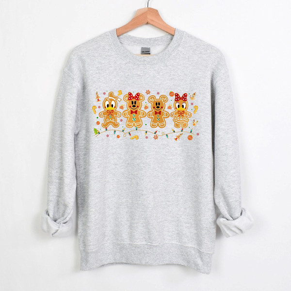 Disney Gingerbread Christmas Sweatshirt, Disneyworld Christmas Shirt, Mickey And Friends Christmas Sweatshirt, Gingerbread Mickey Sweatshirt.jpg