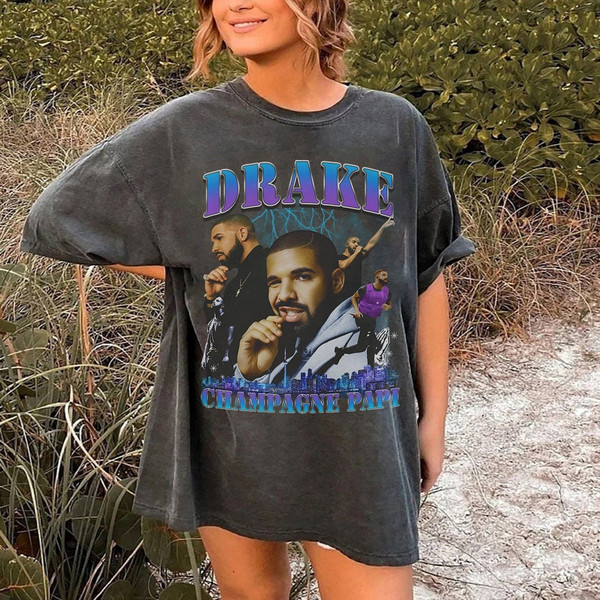 Vintage Drake T-Shirt, Drake Champagne Papi Shirt, Vintage 90s Bootleg Shirt 1.jpg