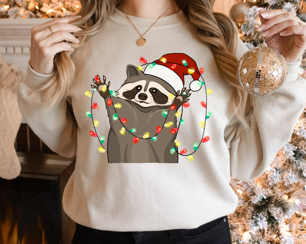 Christmas Raccoon sweatshirt, Raccoon Lover Sweatshirt, Raccoon, Kids Animal hoodie.jpg