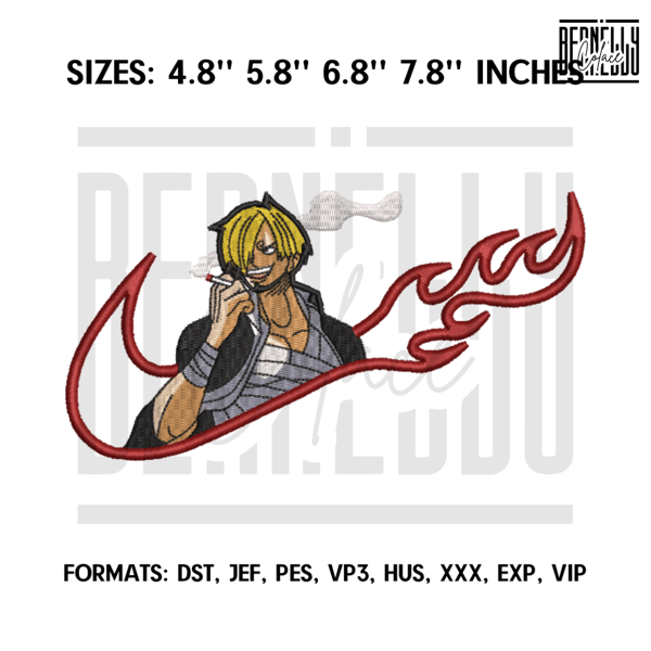 Vinsmoke Sanji Embroidery Design File, One Piece Anime Embroidery Design, Nike Machine embroidery file. Anime Design Pes.png