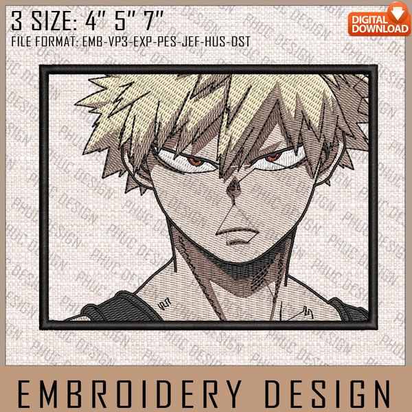 Bakugo Embroidery Files, My Hero Academia, Anime Inspired Embroidery Design, Machine Embroidery Design.jpg