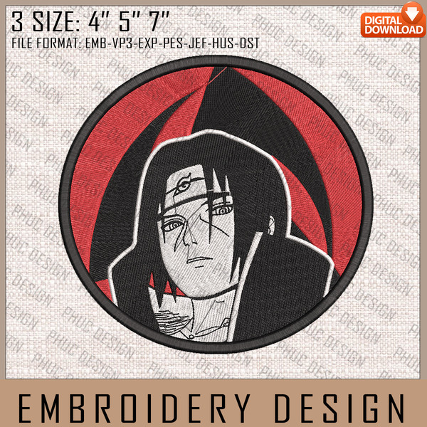 Itachi Embroidery Files, Naruto, Anime Inspired Embroidery Design, Machine Embroidery Design 1.jpg