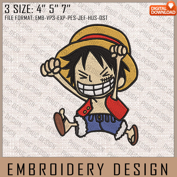 Luffy Embroidery Files, One Piece, Anime Inspired Embroidery Design, Machine Embroidery Design 15.jpg