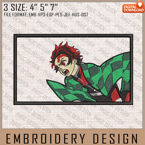 Tanjiro Embroidery Files, Demon Slayer, Anime Inspired Embroidery Design, Machine Embroidery Design 6.jpg