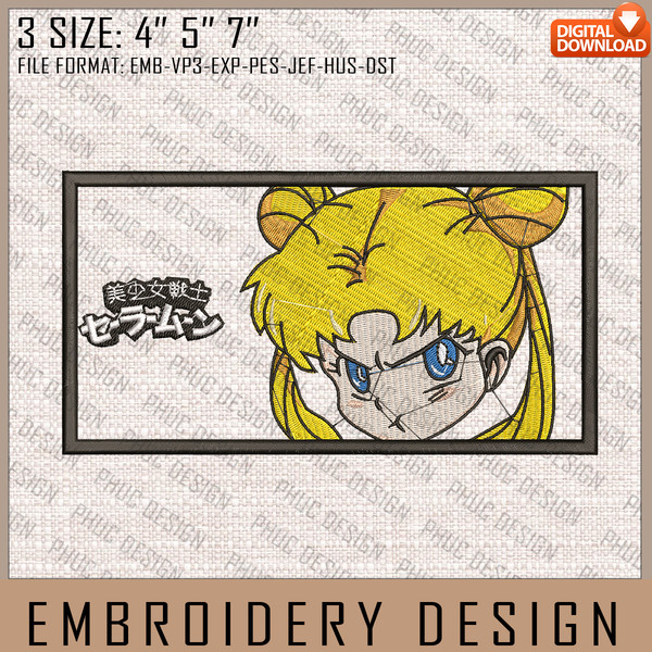 Tsukino Usagi Embroidery Files, Sailor Moon, Anime Inspired Embroidery Design, Machine Embroidery Design.jpg