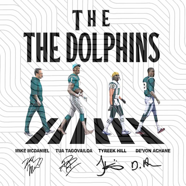 The Dolphins Walking Abbey Road Signatures Football PNG File Digital Download Sublimation mockup.jpg