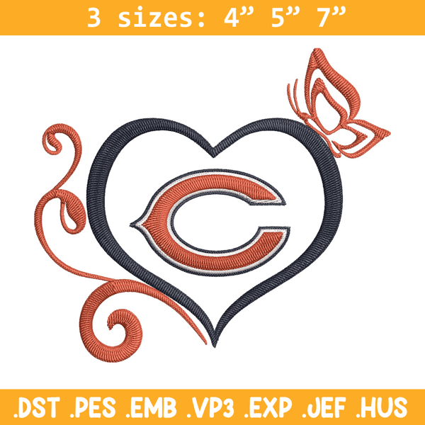 Chicago Bears Heart embroidery design, Chicago Bears embroidery, NFL embroidery, sport embroidery, embroidery design..jpg