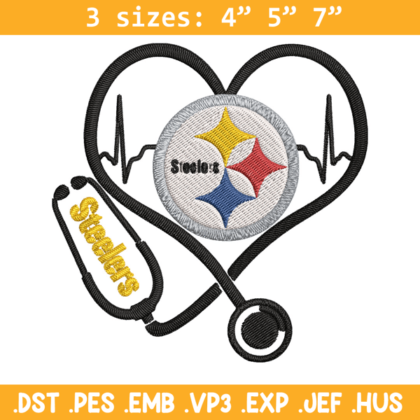 Stethoscope Pittsburgh Steelers embroidery design, Pittsburgh Steelers embroidery, NFL embroidery, logo sport embroidery.jpg