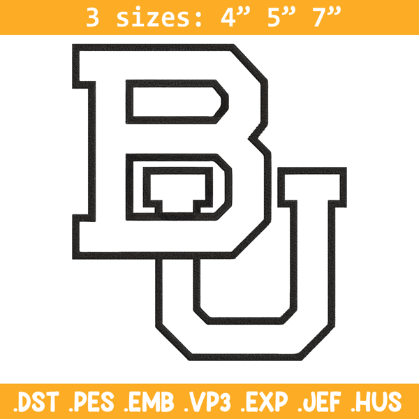 Baylor Bears logo embroidery design, NCAA embroidery, Embroidery design, Logo sport embroidery, Sport embroidery..jpg