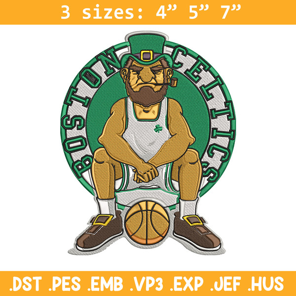 Boston Celtics mascot embroidery design, NBA embroidery, Sport embroidery, Logo sport embroidery, Embroidery design.jpg
