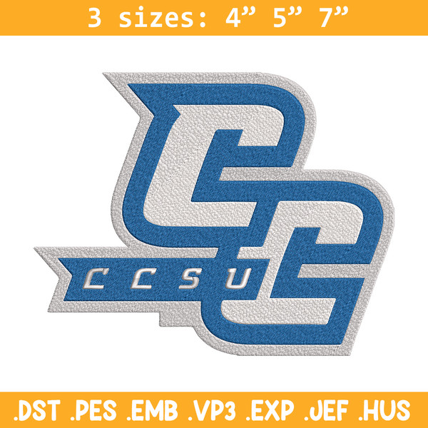 Central Connecticut logo embroidery design,NCAA embroidery,Sport embroidery,logo sport embroidery,Embroidery design.jpg