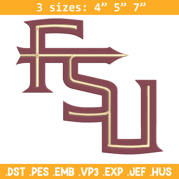 Florida State logo embroidery design, NCAA embroidery,Sport embroidery,Logo sport embroidery,Embroidery design..jpg