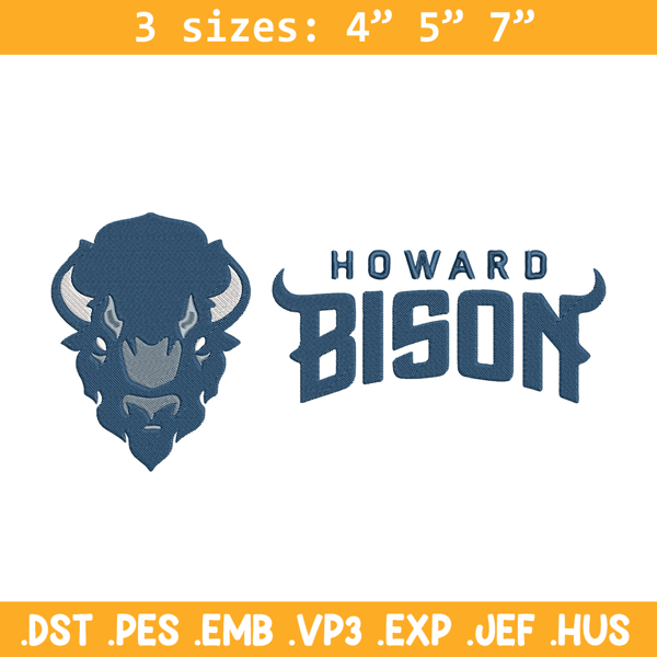 Howard University logo embroidery design, NCAA embroidery, Sport embroidery,Logo sport embroidery,Embroidery design.jpg