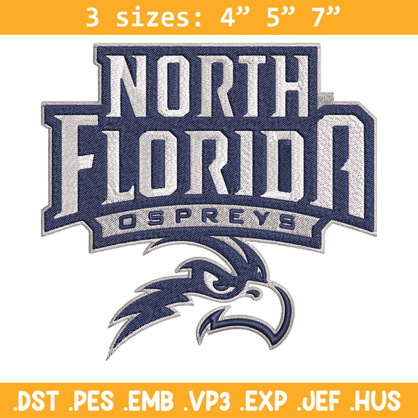 North Florida Ospreys logo embroidery design, NCAA embroidery, Sport embroidery, logo sport embroidery,Embroidery design.jpg