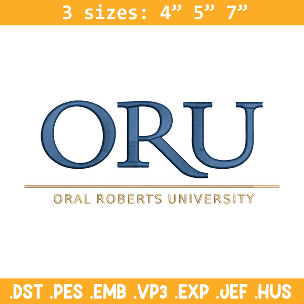 Oral Roberts University embroidery design, NCAA embroidery, Sport embroidery, Embroidery design, Logo sport embroidery.jpg