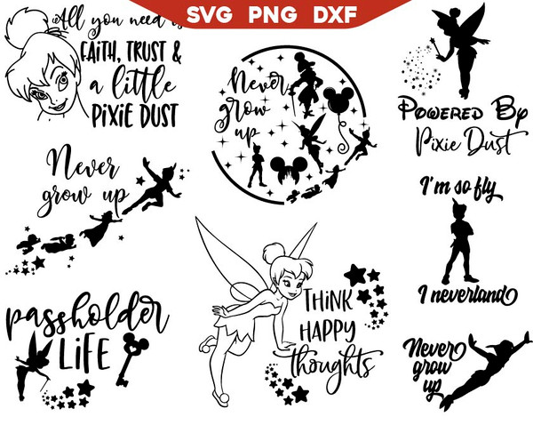 Tinker Bell Powered By Pixie Dust Svg, Never Grow Up Svg.jpg