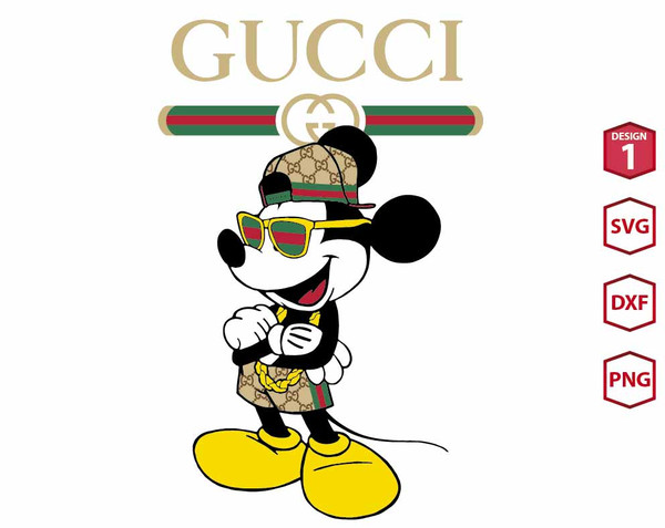 Mickey Mouse Gucci Logo Brand Svg, Gucci Logo Fashion Svg, Gucci Logo Svg, Fashion Logo Svg, File Cut Digital Download