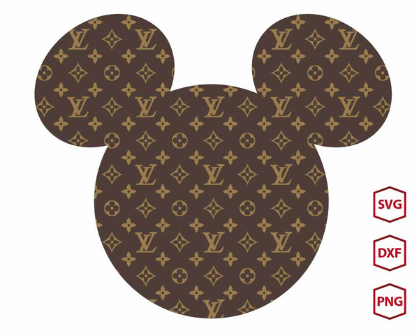 Mickey Mouse Head Louis Vuitton Svg, Louis Vuitton Logo Fashion Svg