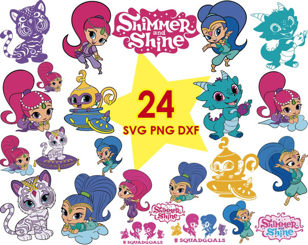 Shimmer And Shine Svg Bundle, Shimmer And Shine Svg Silhouette