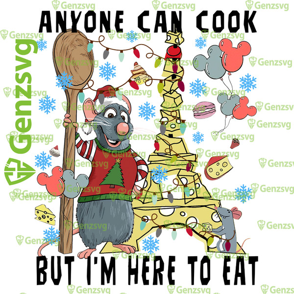 Anyone Can Cook But I'm Here To Eat Funny Remy R$atat#ouil!le TShirt, Little Chef Remy R$atat#ouil!le Christmas Shirt.png