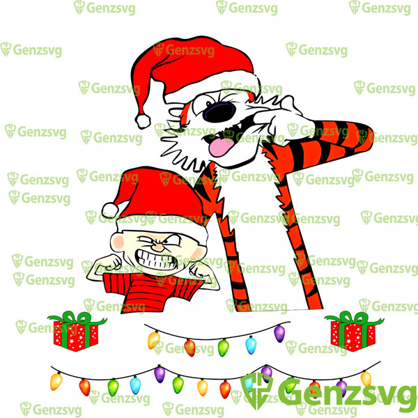 Calvin Funny Hobbes Merry Christmas Ornament, Calvin, Hobbes Ornaments, Calvin H0bbes Tree Hanging.png