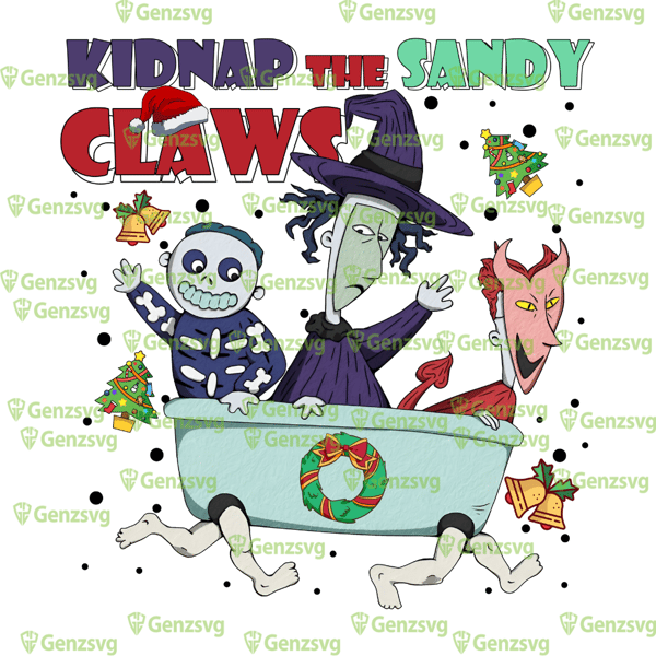 Funny Lock Shock Barrel Kidnap The Sandy Claws TShirt, Nightmare Before Christmas Funyn TShirt,Christmas Holiday Shirt.png