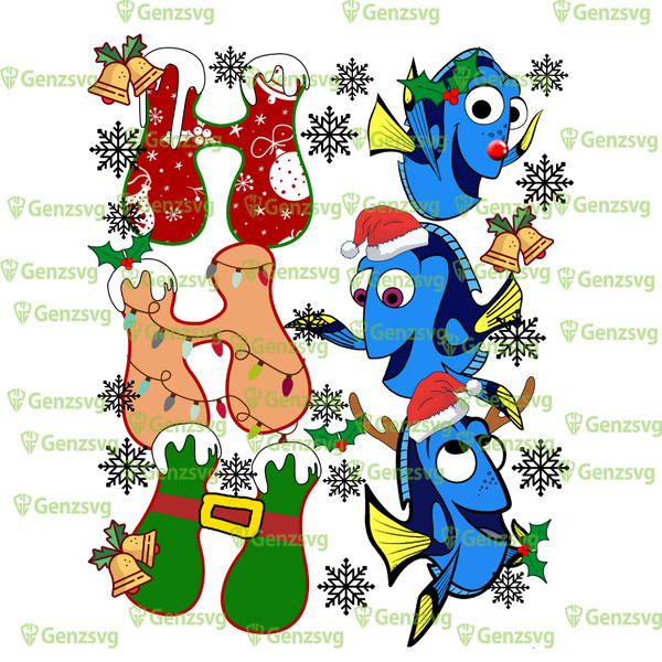 Ho Ho Ho Dory Christmas T-shirt, Dory Holiday Party TShirt, Winter Trip Vacation Finding D#ory Santa TShirt.png