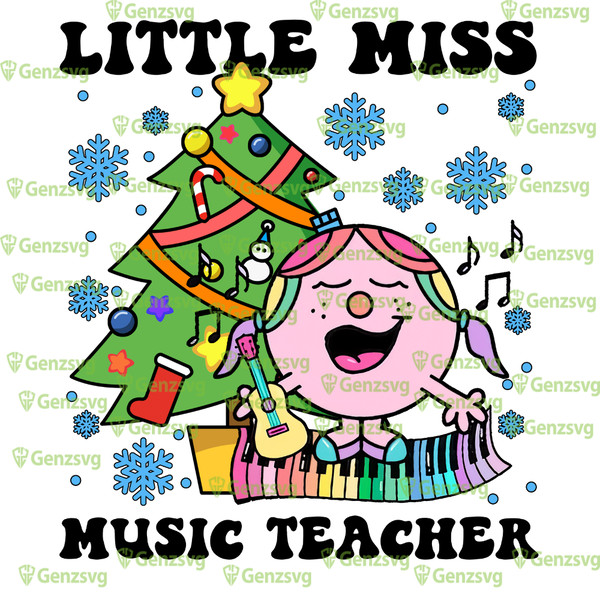 Little Mi!ss Music Teacher Christmas Tshirt, Little Mi!ss Teacher Christmas Tshirt, Music Teacher Christmas Funny TShirt.png