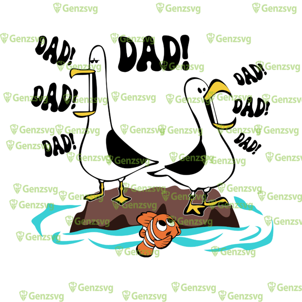 Dad Dad Dad Ne#mo Seagull Tshirt, Finding Ne#mo Dad Seagull Tshirt, Seagull Dad Father’s Day Shirt.png