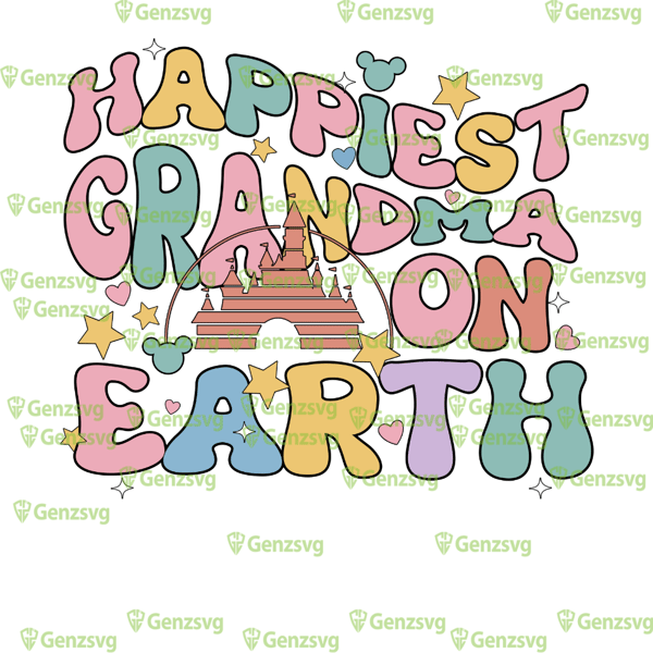 Happiest Grandma On Earth 70s Tshirt, Grandma Mickey Icon TShirt, Mother Day Shirt For Grandma.png