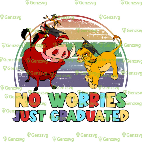 Lion King No Worries Just Graduated Tshirt, Pum#baa Ti#mon Sa#rabi Graduation 2024 TShirt, Grad Kids Shirt.png