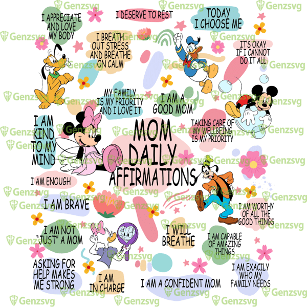 Mickey and Friends Mom Affirmations T-shirt, Mickey Mom Tshirt, Mom Affirmations Shirt, Mother's Day Idea Shirt.png
