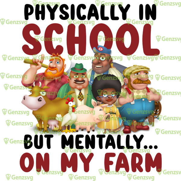 Physically in school but mentally On my farm tshirt, h!ay day gaming funny tshirt, student graduation tshirt.png
