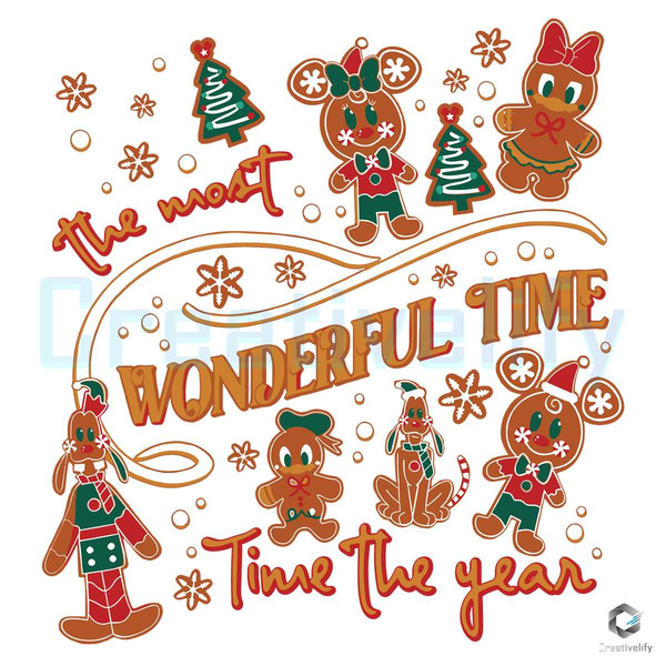 Gingerbread Xmas SVG Most Wonderful Time The Year File.jpg