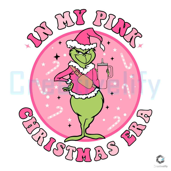 In My Pink Christmas Era SVG Grinch Santa File Design.jpg