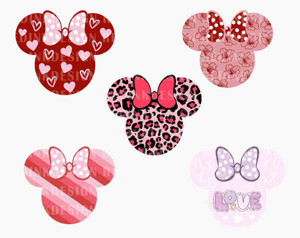 Bundle Mouse Head Valentines SVG, Valentine's Day Svg, Happy Valentine Svg, Love Svg, Magical Mouse Head Svg, Leopard Valentine, Cricut File.jpg