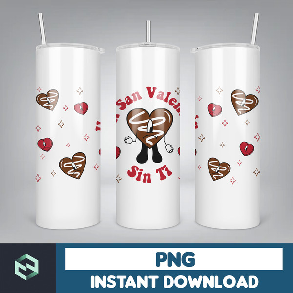 Valentine Bad Bunny Libbey Cup Png, Benito is my Valentine 20 oz Beer Glass Can Wrap, Bad Bunny Sad Heart Kisses Png Beer Glass (10).jpg