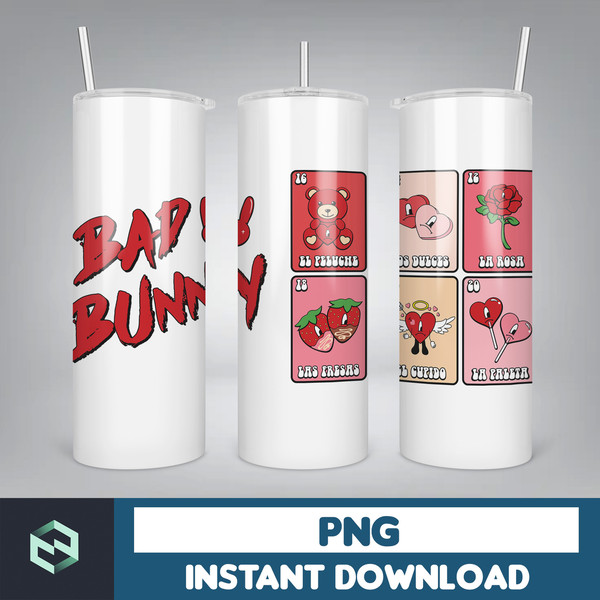 Valentine Bad Bunny Libbey Cup Png, Benito is my Valentine 20 oz Beer Glass Can Wrap, Bad Bunny Sad Heart Kisses Png Beer Glass (21).jpg