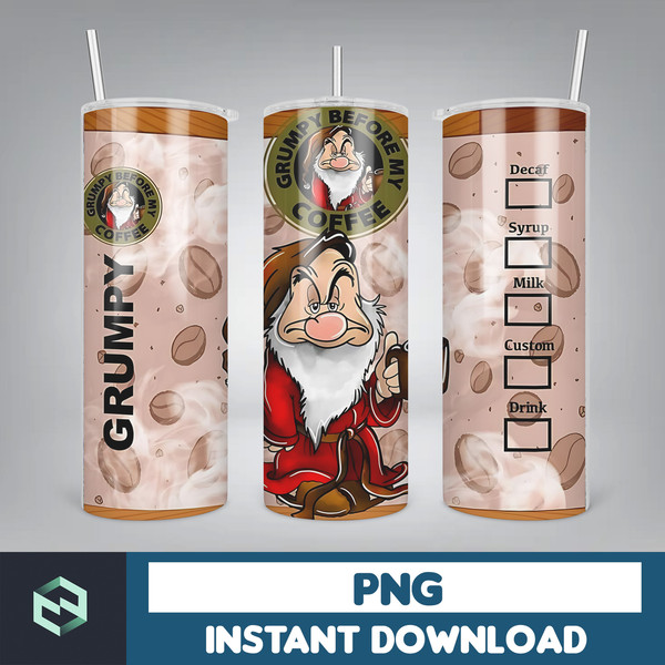 Cartoon Tumbler, Starbucks Tumbler 20oz Skinny Sublimation, Cute Digital Design, PNG Instant Download (17).jpg