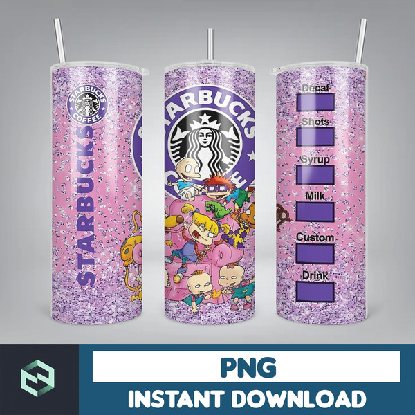 Cartoon Tumbler, Starbucks Tumbler 20oz Skinny Sublimation, Cute Digital Design, PNG Instant Download (25).jpg