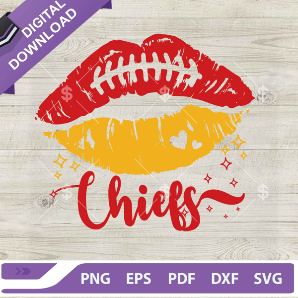 Kansas City Chiefs Lips SVG, Chiefs Lips Football SVG, KC Chiefs NFL SVG PNG DXF EPS.jpg