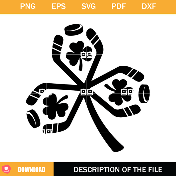 Shamrock Hockey SVG, St Patrick's Day Hockey SVG, Irish Hockey SVG.jpg