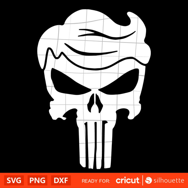 Donald Trump Punisher Skull Svg, Trump Merica Svg, Silhouette Vector Cut File.jpg