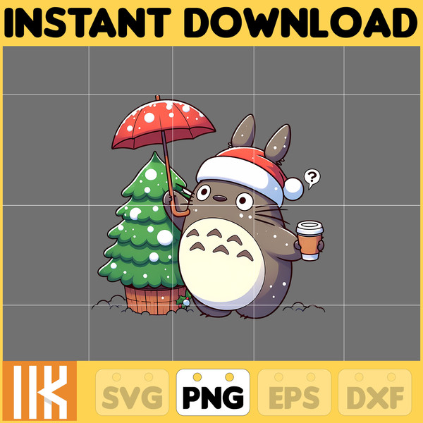 Anime Christmas Png, Manga Christmas Png, Totoro Christmas Png, Totoro Png, Png Sublimation, Digital Instant Download File (11).jpg